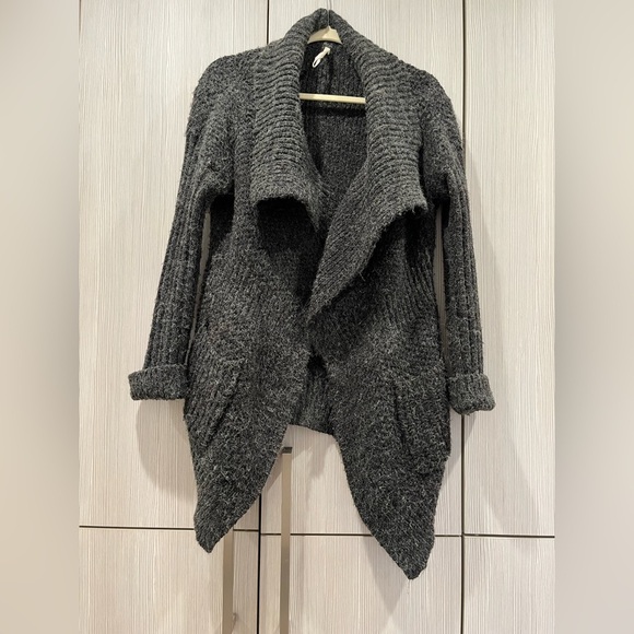 Anthropologie POL | Chunky Cardigan | Charcoal Grey | Women's Size Small - Picture 1 of 16